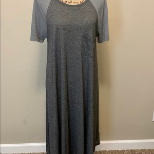 LuLaRoe Carly High Low Pocket Heather Shirt Dress